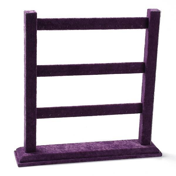 3-Tier Wood Covered with Velvet Earring Display Stands