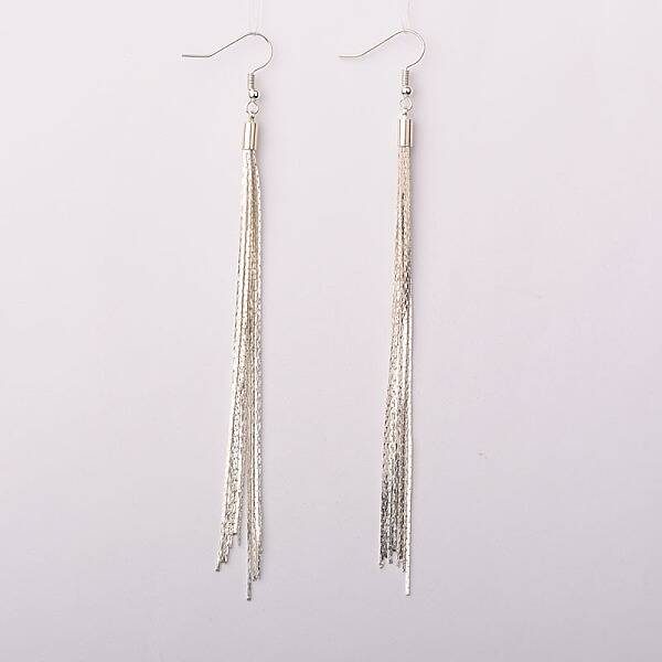 Brass Chain Tassel Earrings