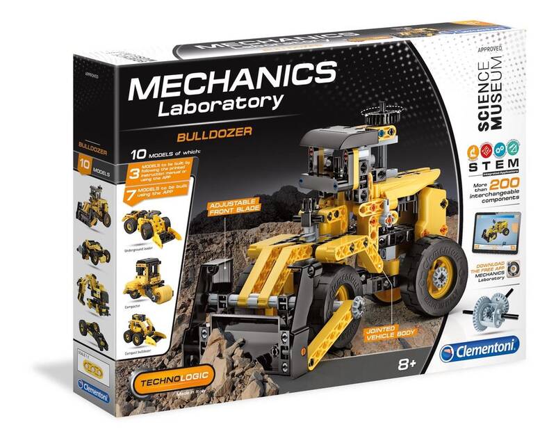 Clementoni, Mechanics Laboratory, Bulldozer, Construction Set, for children, 8+ years, 200 pieces