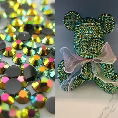 DIY Glitter & Laser Powder with Sparkling Craft Rhinestones, Faux Candy Beads - Ideal for Creative Arts & Decoration, Colorfu...