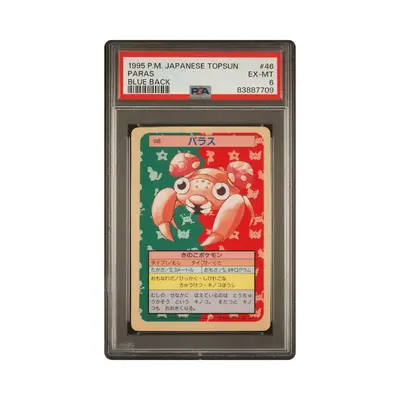 PSA 6 Paras Topsun Blue Back 1995 Japanese Pokemon Card #46