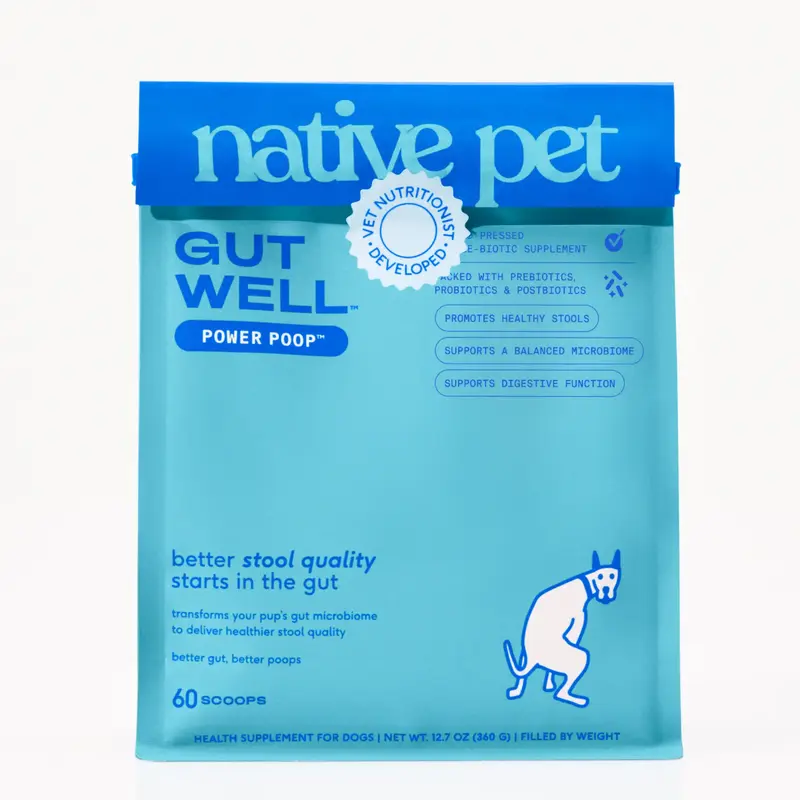 Native Pet GutWell Power Poop - Digestive Enzymes for Dogs - Digestive Support, Gas Relief & Aids Upset Stomach - Helps with ...