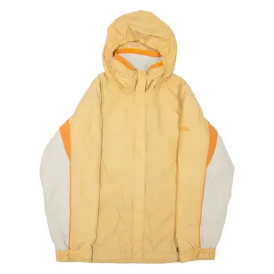 COLUMBIA Girls Jacket Orange Nylon Hooded Colourblock 14-15Y