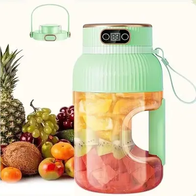 Portable USB Charging Smoothie Blender, 1 Count 40oz Large Capacity Fruit & Vegetable Blender with 2 Lids, Kitchen Accessorie...