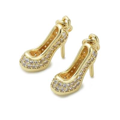 Brass Micro Pave Cubic Zirconia Pendants