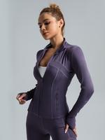 Breathable Stretchy Fitness Jacket with Pockets, Slim-fitting Sportswear for Running Cycling and Yoga, All Seasons Activewear...