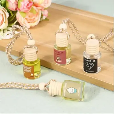 Car Air Freshener, 4 Counts Car Hanging Perfume Bottle with Lanyard, Car Interior Decoration Accessories for Car, Home, Offic...