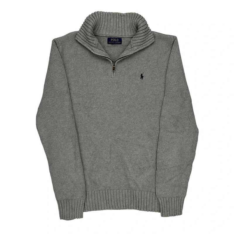 Ralph Lauren 1/4 Zip - Small Grey Cotton Blend