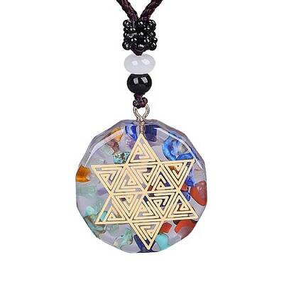 Orgonite Chakra Natural & Synthetic Mixed Stone Pendant Necklaces