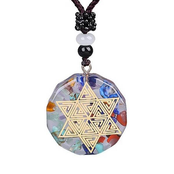 Orgonite Chakra Natural & Synthetic Mixed Stone Pendant Necklaces
