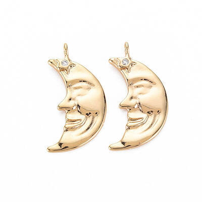 Brass Micro Pave Clear Cubic Zirconia Pendants