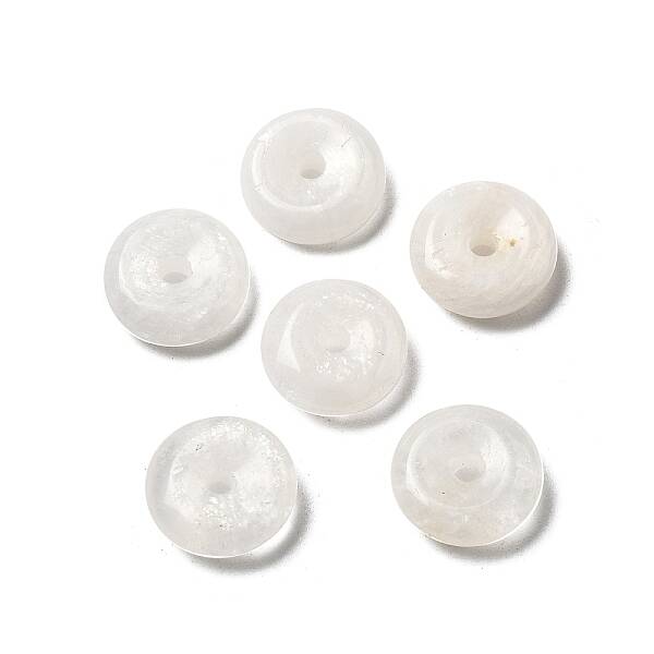 Natural White Moonstone Donut/Disc Charms