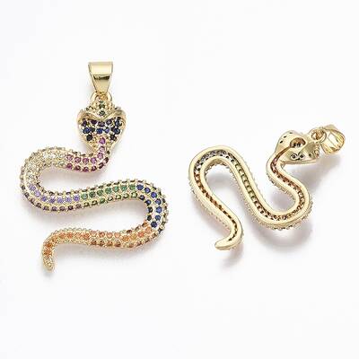 Brass Micro Pave Cubic Zirconia Pendants