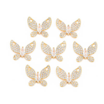 Rack Plating Brass Micro Pave Clear Cubic Zirconia Pendants
