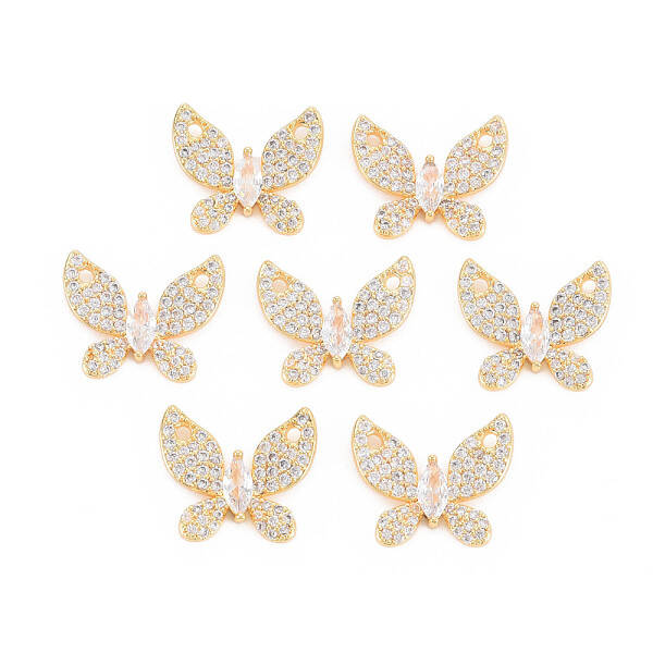 Rack Plating Brass Micro Pave Clear Cubic Zirconia Pendants