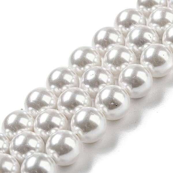 Electroplated Shell Pearl Beads Strands