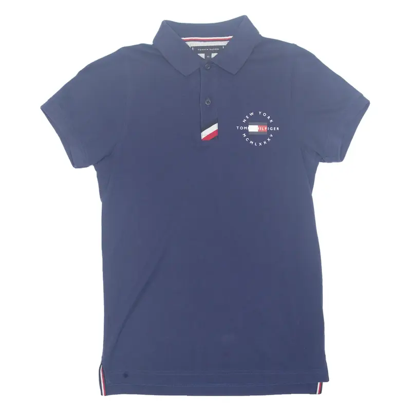TOMMY HILFIGER Slim Fit Mens Polo Shirt Blue XS