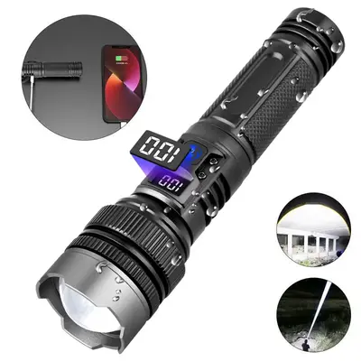 2-in-1 POWER BANK FLASHLIGHT | Super Bright, USB Rechargeable, Zoomable | Camping, Emergency, Fishing fathersdaygift