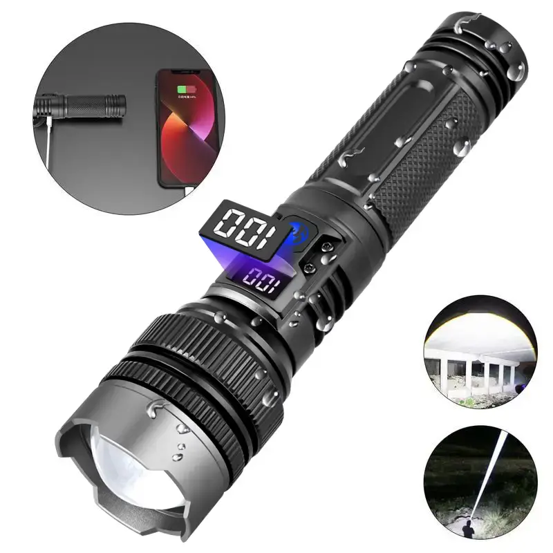2-in-1 POWER BANK FLASHLIGHT | Super Bright, USB Rechargeable, Zoomable | Camping, Emergency, Fishing fathersdaygift
