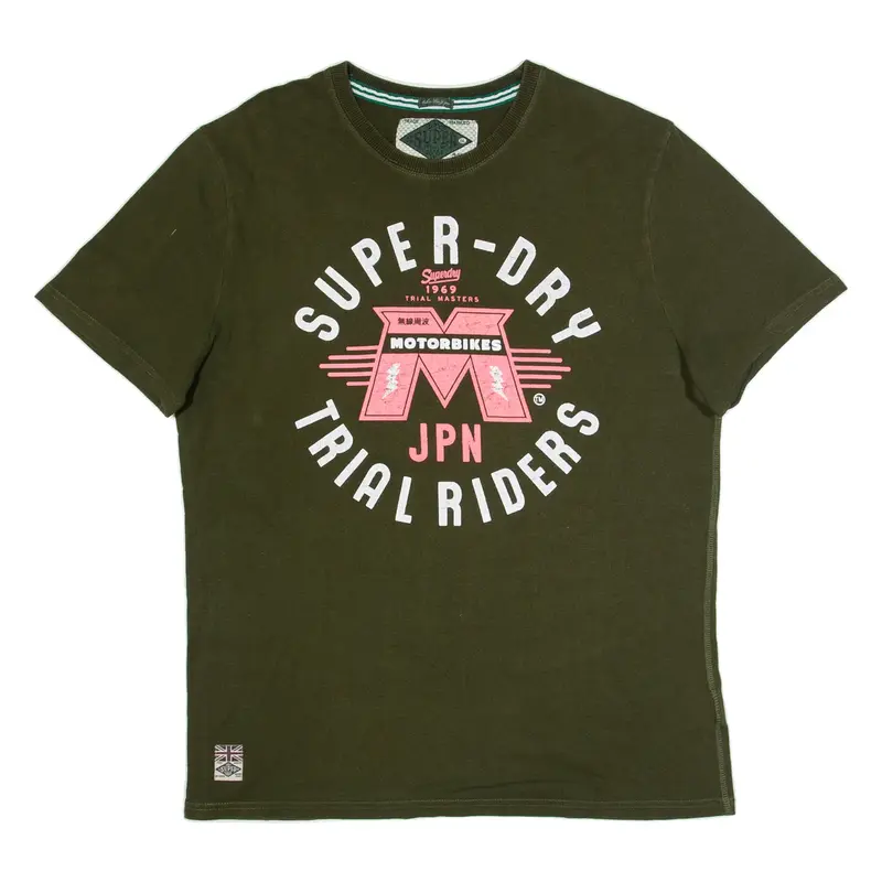 SUPERDRY Mens T-Shirt Green 2XL