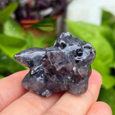 Natural Labradorite Carved Figurines Statues for Home Desktop Decoration
