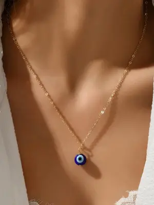 Devil Eye Design Pendant Necklace for Galentine's Party Style, Elegant Fashion Alloy Vintage Jewelry Accessories, Daily Holid...