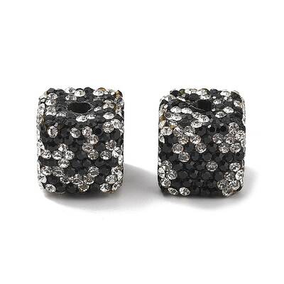 Cube Shape Polymer Clay Rhinestone Beads