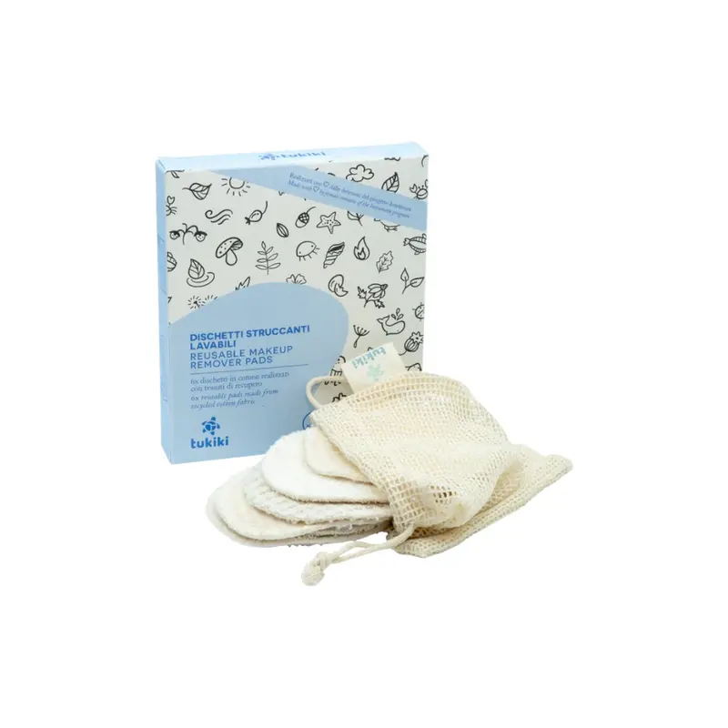 Tukiki Washable Makeup Remover Pads, 6 pieces
