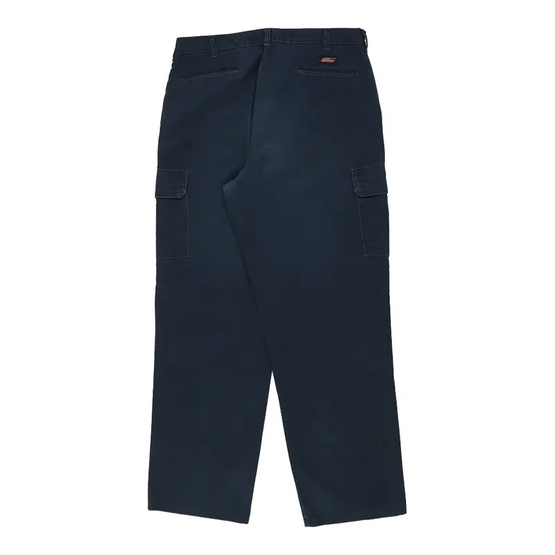 Dickies Cargo Trousers - 38W 33L Navy Cotton Blend
