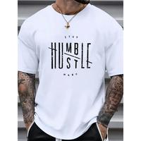 Plus Size Graphic T-shirt - Unique Creative Letters Graphic Print Design, Perfect for Summer Wear - Stylish Mens Fashion Clot...
