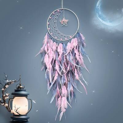 Woven Web/Net with Feather Decorations