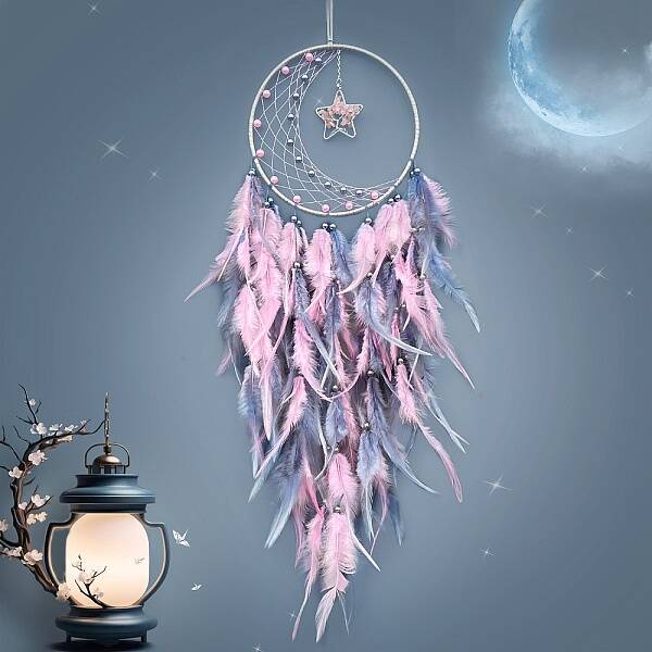 Woven Web/Net with Feather Decorations