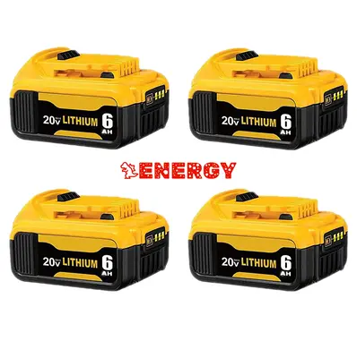Battery High Capacity,4pcs 6000mAh Replacement for 20V Battery Lithium-ion MAX DCB200 DCD/DCF/DCG/DCS Series durable construc...