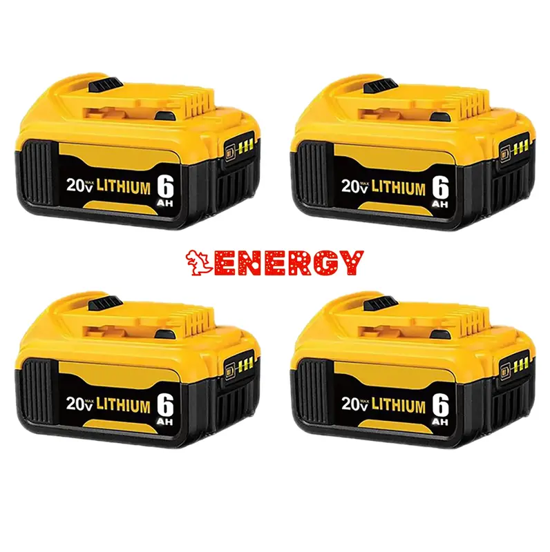 Battery High Capacity,4pcs 6000mAh Replacement for 20V Battery Lithium-ion MAX DCB200 DCD/DCF/DCG/DCS Series durable construc...