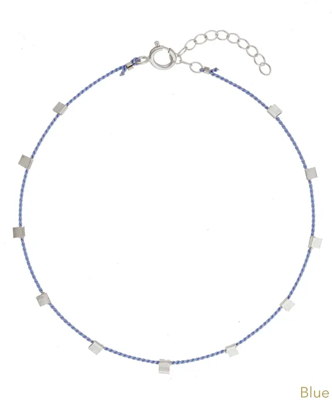 Hilo Anklet | Metal Color: Silver | Color: Blue