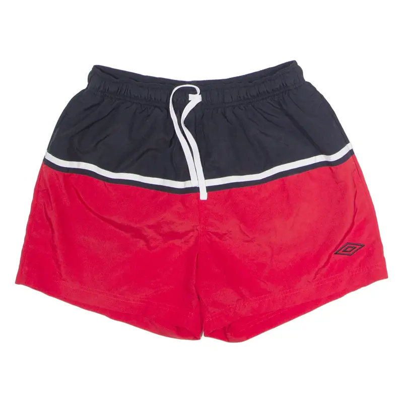 UMBRO Mesh Lined Mens Swimming Shorts Red Colourblock L W26