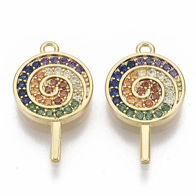Brass Micro Pave Cubic Zirconia Pendants