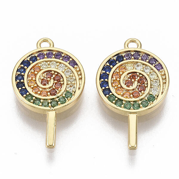 Brass Micro Pave Cubic Zirconia Pendants