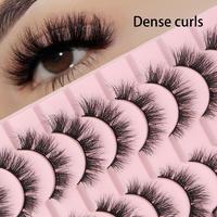 Natural Look False Eyelashes, 10 Pairs Reusable Fluffy Curly Thick Faux Cluster Lashes, Volumized False Eyelashes for Women a...
