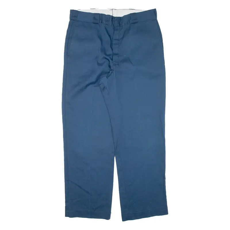 DICKIES Workwear Mens Trousers Blue Regular Straight W36 L30
