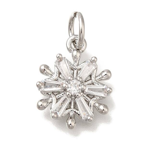 Rack Plating Brass Micro Pave Cubic Zirconia Charms