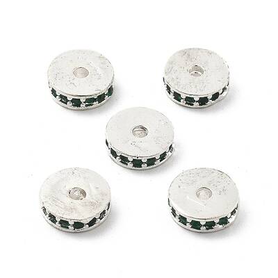 Brass Micro Pave Cubic Zirconia Beads