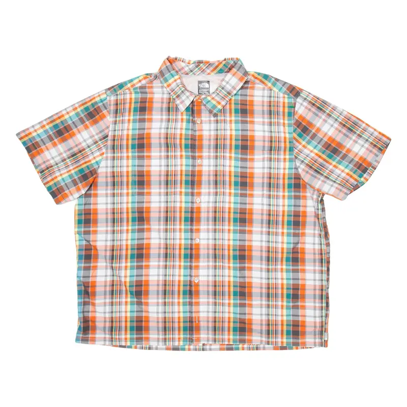 THE NORTH FACE Mens Shirt Orange Check 2XL