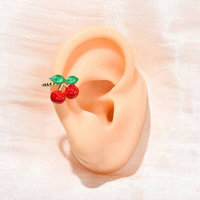 Brass Enamel Cuff Earrings