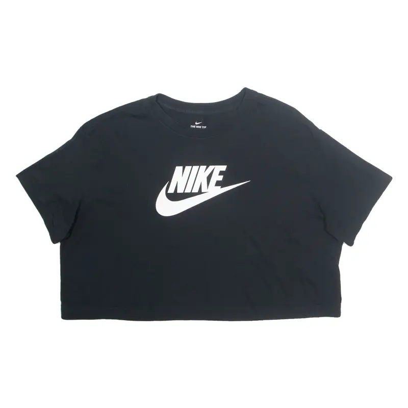 NIKE Cropped Womens T-Shirt Black XL