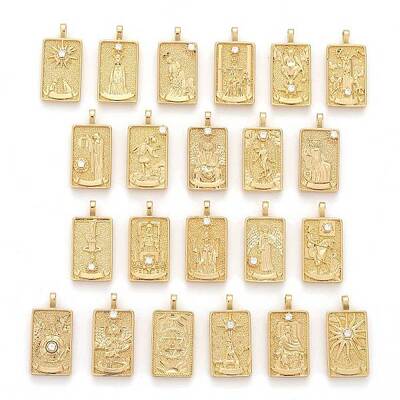 Brass Micro Pave Clear Cubic Zirconia Pendants