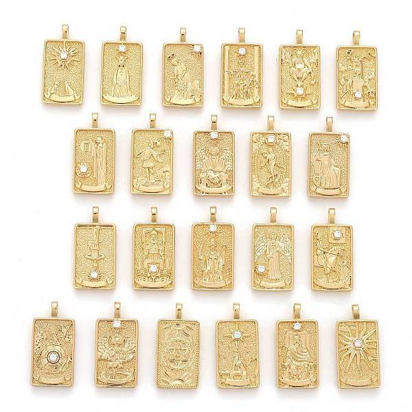 Brass Micro Pave Clear Cubic Zirconia Pendants