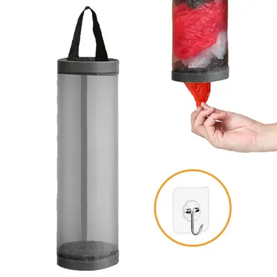 Plastic Bag Storage Bag, 1 Count Hanging Foldable Mesh Bag, Garbage Bag Organizer, Kitchen Storage Bag, Kitchen Organizer, Ho...