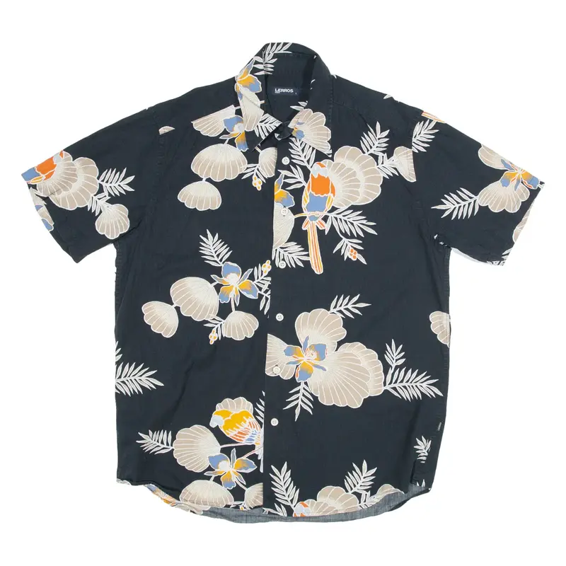 LERROS Mens Shirt Black Floral L