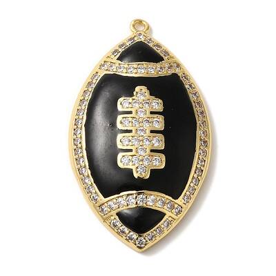 Rack Plating Brass Enamel with Cubic Zirconia Pendant